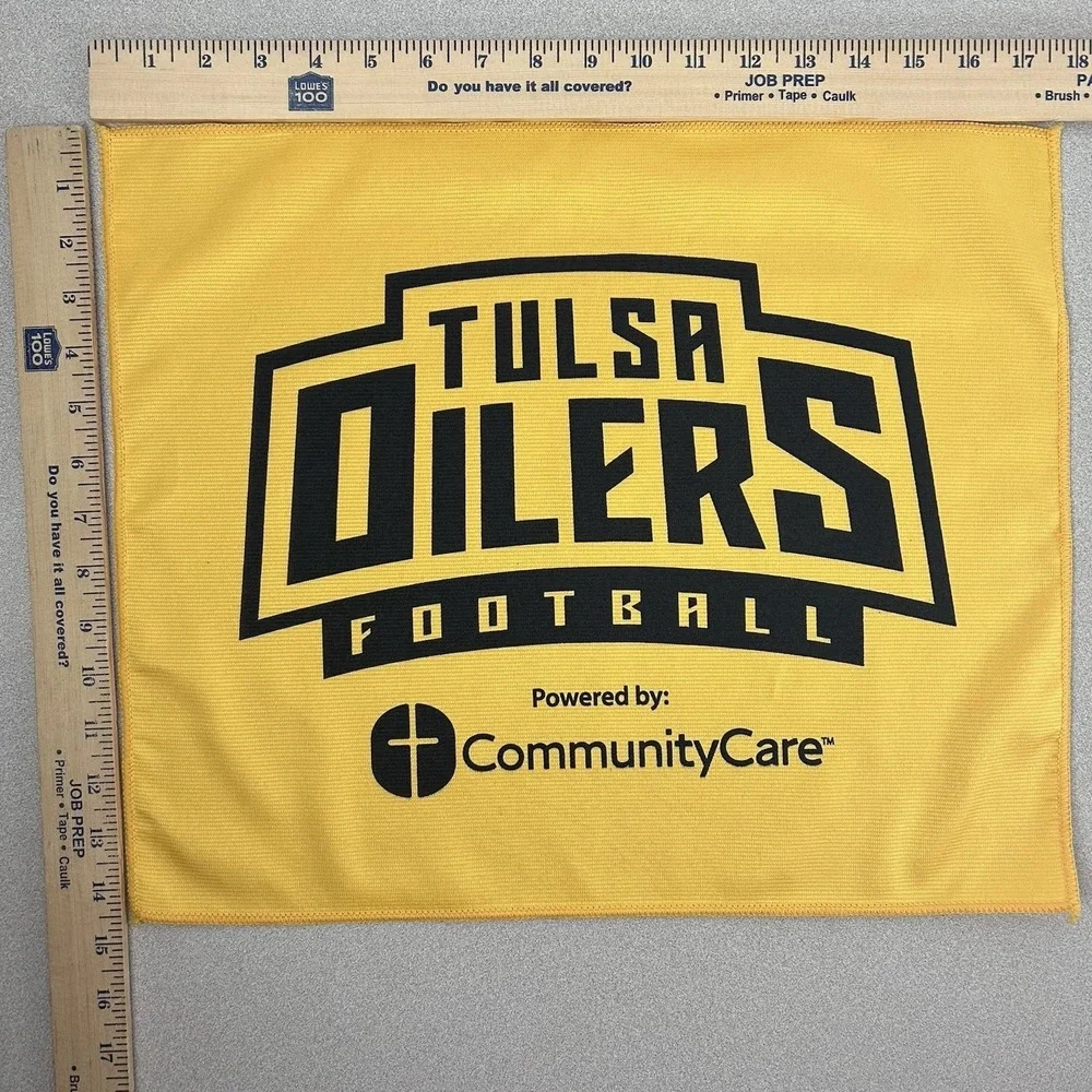 2 IFL Tulsa Oilers Football Yellow Rally Towels 17.5x14.5 Indoor Football League
